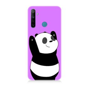 Realme 5i Uyumlu Sevimli Panda Baskılı Silikon Kılıf