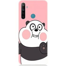 Realme 5i Uyumlu Sevimli Panda Baskılı Silikon Kılıf