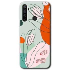 Realme 5I Vektör Çiçekler Baskılı Uyumlu Silikon Kılıf