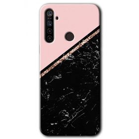 Realme 5I Yarım Mermer Baskılı Uyumlu Silikon Kılıf