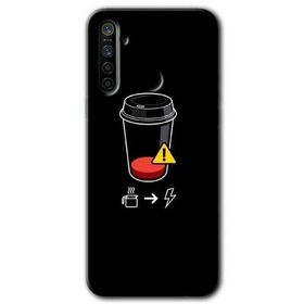 Realme 6I Coffee Battery Baskılı Uyumlu Silikon Kılıf