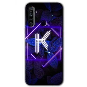 Realme 6I Dark Neon Yaprak K Harfi Baskılı Uyumlu Silikon Kılıf