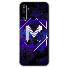 Realme 6I Dark Neon Yaprak M Harfi Baskılı Uyumlu Silikon Kılıf