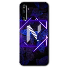 Realme 6I Dark Neon Yaprak N Harfi Baskılı Uyumlu Silikon Kılıf