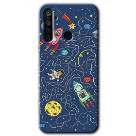 Realme 6I Kedi Galaksi Baskılı Uyumlu Silikon Kılıf
