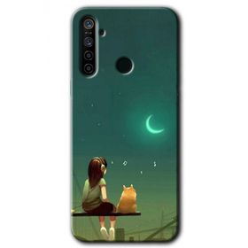 Realme 6I Kedili Kız Baskılı Uyumlu Silikon Kılıf