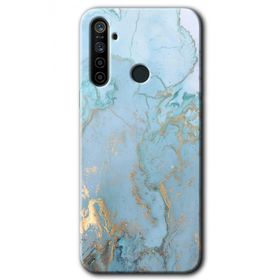 Realme 6I Mavi Gold Mermer Baskılı Uyumlu Silikon Kılıf