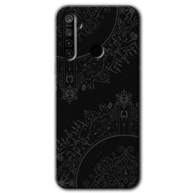 Realme 6I Siyah Mandala Baskılı Uyumlu Silikon Kılıf