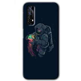 Realme 7 Astronot Kıyafeti Baskılı Uyumlu Silikon Kılıf
