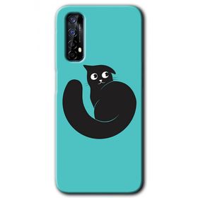Realme 7 Cat Vector Baskılı Uyumlu Silikon Kılıf
