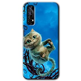 Realme 7 Çılgın Kedi Baskılı Uyumlu Silikon Kılıf
