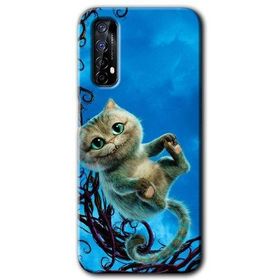 Realme 7 Çılgın Kedi Baskılı Uyumlu Silikon Kılıf