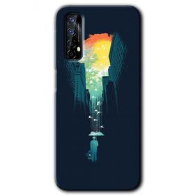 Realme 7 City Bird Sky Baskılı Uyumlu Silikon Kılıf