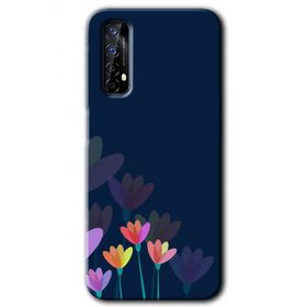 Realme 7 Çizim Çiçekleri Baskılı Uyumlu Silikon Kılıf
