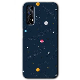 Realme 7 Çizim Gezegen Baskılı Uyumlu Silikon Kılıf