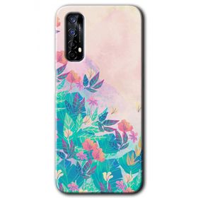 Realme 7 Çizim Yapraklar Baskılı Uyumlu Silikon Kılıf
