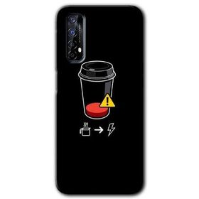 Realme 7 Coffee Battery Baskılı Uyumlu Silikon Kılıf