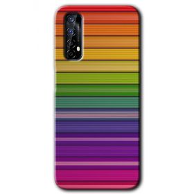 Realme 7 Colorful Lines Baskılı Uyumlu Silikon Kılıf