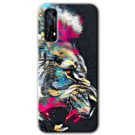Realme 7 Colorfull Aslan Baskılı Uyumlu Silikon Kılıf