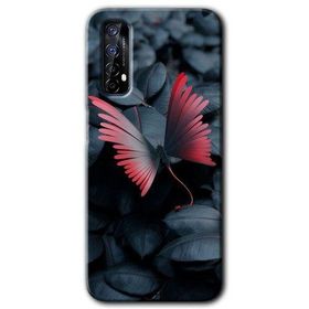 Realme 7 Dark Butterfly Baskılı Uyumlu Silikon Kılıf
