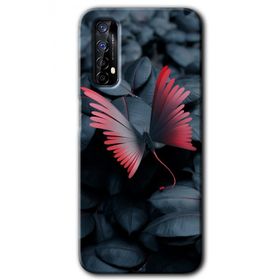Realme 7 Dark Butterfly Baskılı Uyumlu Silikon Kılıf