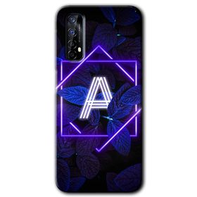 Realme 7 Dark Neon Yaprak A Harfi Baskılı Uyumlu Silikon Kılıf