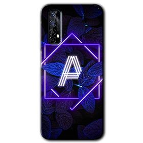 Realme 7 Dark Neon Yaprak A Harfi Baskılı Uyumlu Silikon Kılıf