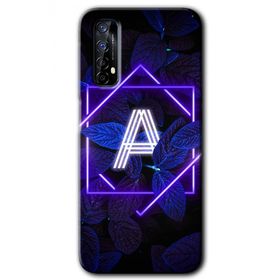 Realme 7 Dark Neon Yaprak A Harfi Baskılı Uyumlu Silikon Kılıf