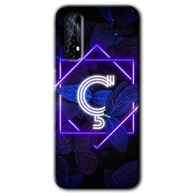 Realme 7 Dark Neon Yaprak C Harfi Baskılı Uyumlu Silikon Kılıf