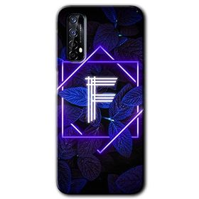 Realme 7 Dark Neon Yaprak F Harfi Baskılı Uyumlu Silikon Kılıf