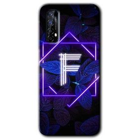 Realme 7 Dark Neon Yaprak F Harfi Baskılı Uyumlu Silikon Kılıf