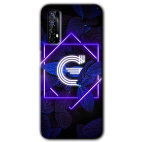 Realme 7 Dark Neon Yaprak G Harfi Baskılı Uyumlu Silikon Kılıf