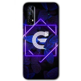 Realme 7 Dark Neon Yaprak G Harfi Baskılı Uyumlu Silikon Kılıf