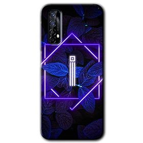 Realme 7 Dark Neon Yaprak I Harfi Baskılı Uyumlu Silikon Kılıf