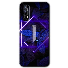 Realme 7 Dark Neon Yaprak I Harfi Baskılı Uyumlu Silikon Kılıf