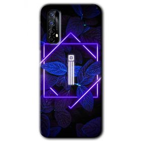Realme 7 Dark Neon Yaprak I Harfi Baskılı Uyumlu Silikon Kılıf