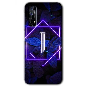 Realme 7 Dark Neon Yaprak I Harfi Baskılı Uyumlu Silikon Kılıf