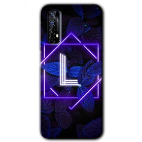 Realme 7 Dark Neon Yaprak L Harfi Baskılı Uyumlu Silikon Kılıf