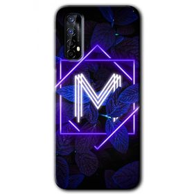 Realme 7 Dark Neon Yaprak M Harfi Baskılı Uyumlu Silikon Kılıf