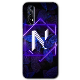 Realme 7 Dark Neon Yaprak N Harfi Baskılı Uyumlu Silikon Kılıf