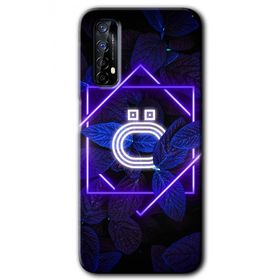 Realme 7 Dark Neon Yaprak O Harfi Baskılı Uyumlu Silikon Kılıf