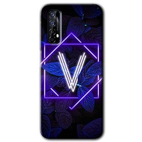 Realme 7 Dark Neon Yaprak V Harfi Baskılı Uyumlu Silikon Kılıf