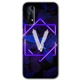 Realme 7 Dark Neon Yaprak V Harfi Baskılı Uyumlu Silikon Kılıf