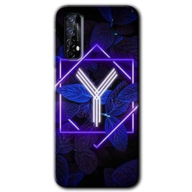 Realme 7 Dark Neon Yaprak Y Harfi Baskılı Uyumlu Silikon Kılıf