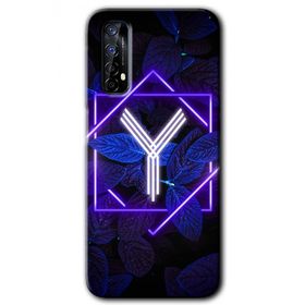 Realme 7 Dark Neon Yaprak Y Harfi Baskılı Uyumlu Silikon Kılıf