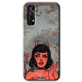Realme 7 Devil Girl Baskılı Uyumlu Silikon Kılıf
