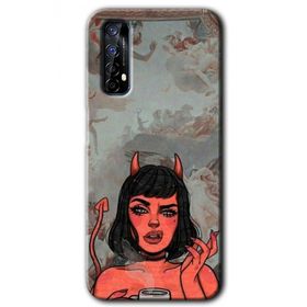Realme 7 Devil Girl Baskılı Uyumlu Silikon Kılıf