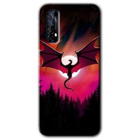 Realme 7 Dragon Night Baskılı Uyumlu Silikon Kılıf