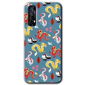 Realme 7 Funky Dragon Baskılı Uyumlu Silikon Kılıf