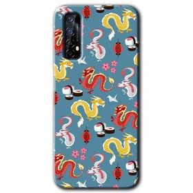 Realme 7 Funky Dragon Baskılı Uyumlu Silikon Kılıf